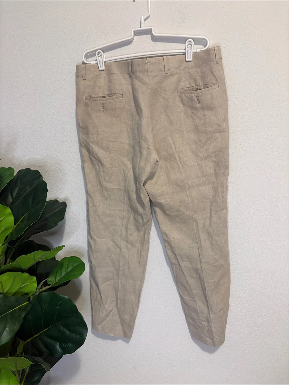 Nordstrom Men's shop Lightweight linen Dress Pants in Tan waist 36